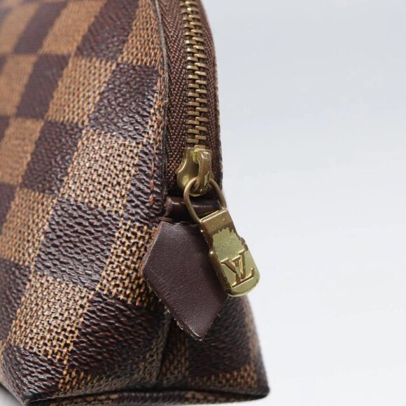 LOUIS VUITTON Damier Ebene Pochette Cosmetic PM Pouch N47516 LV Auth 82976 - Picture 9 of 14